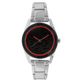 Fastrack, Women's  Watch Analog, Black Dial Silver Stainless Steel Strap, 6144sm01